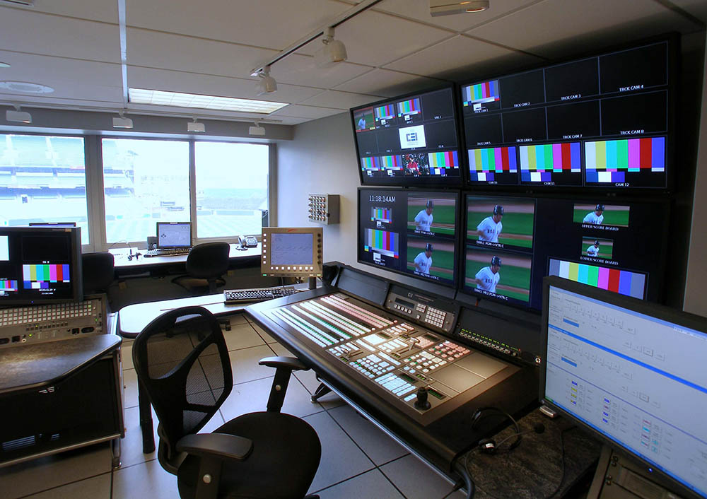 Production control. Стол для видеомониторной TBC USA. Furniture Broadcasting. Security Desk. Transport dispatching Room.